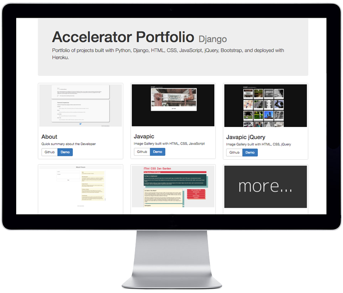 Screenshot of portfolio Accelerator Portfolio