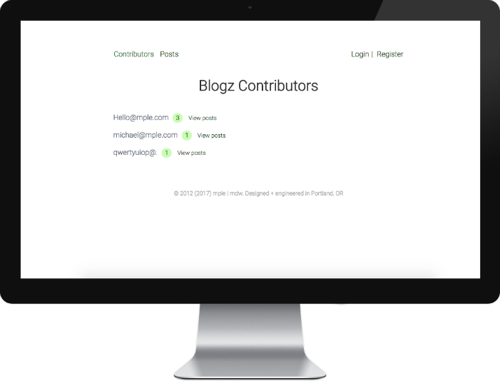 Screenshot of portfolio Blogz
