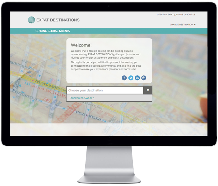 Screenshot of portfolio Expat Destinations