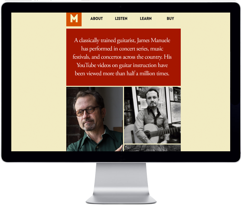 Screenshot of portfolio Manuele